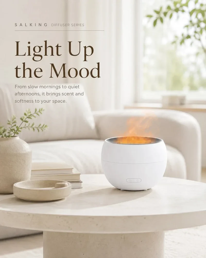 Aroma Diffuser med LED-lys og 150 ml Vandbeholder – Ultralydsmodel