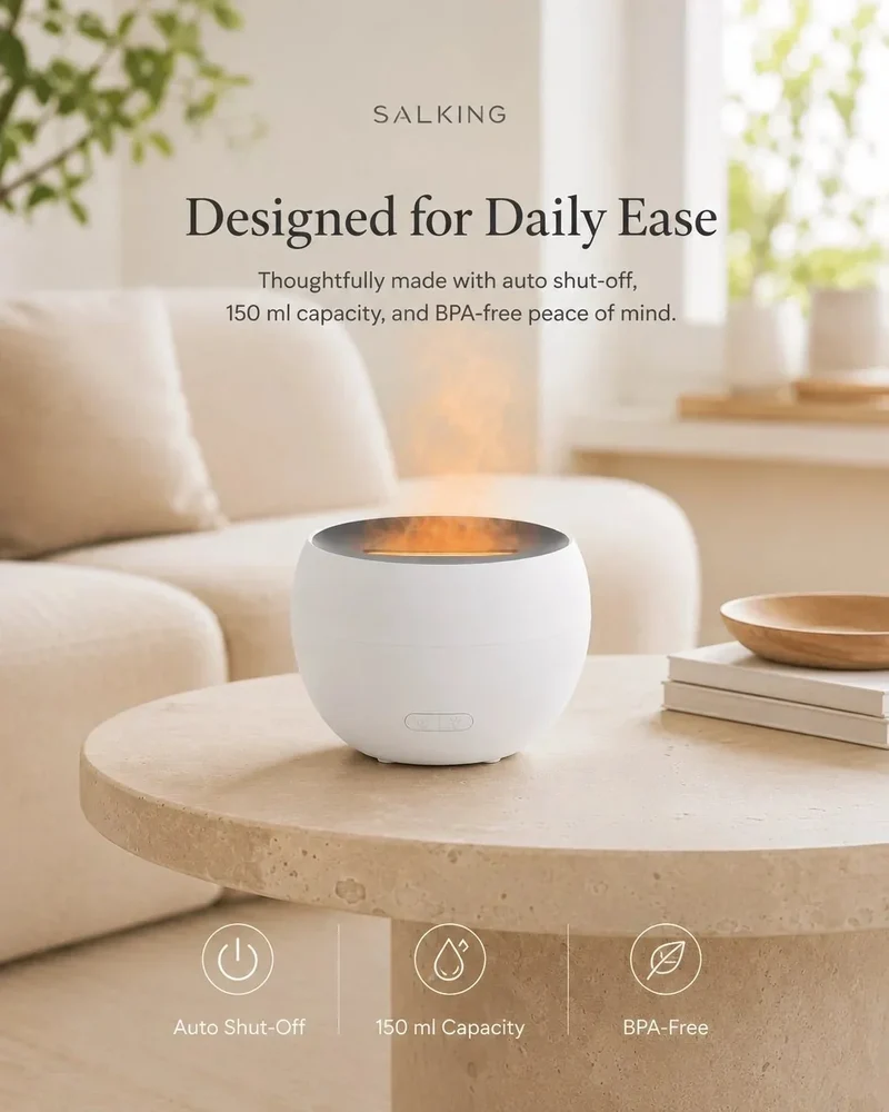 Aroma Diffuser med LED-lys og 150 ml Vandbeholder – Ultralydsmodel