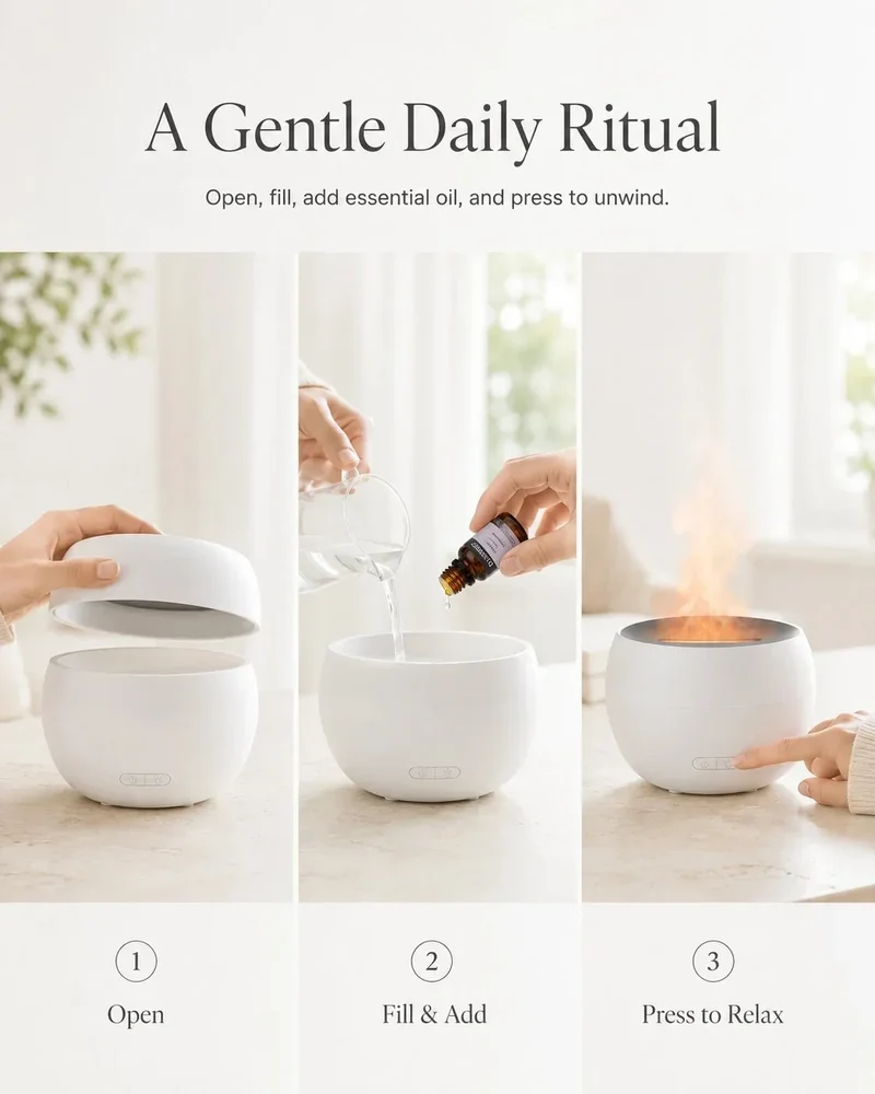 Aroma Diffuser med LED-lys og 150 ml Vandbeholder – Ultralydsmodel