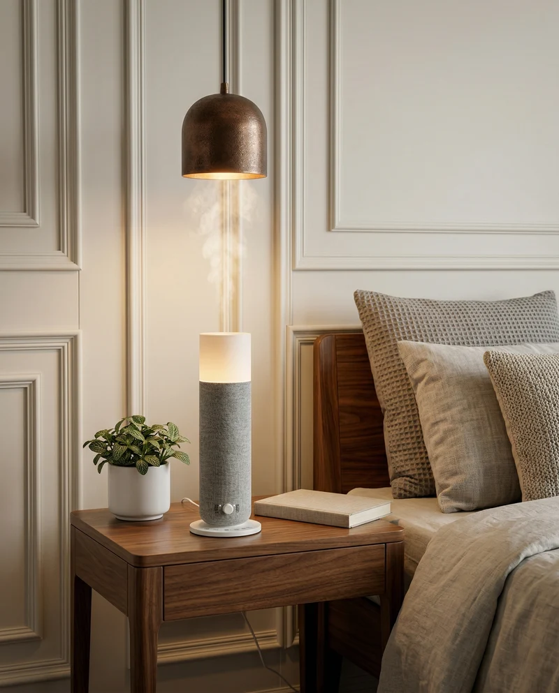 Aroma Diffuser med blødt lys til soveværelse og kontor – stille model