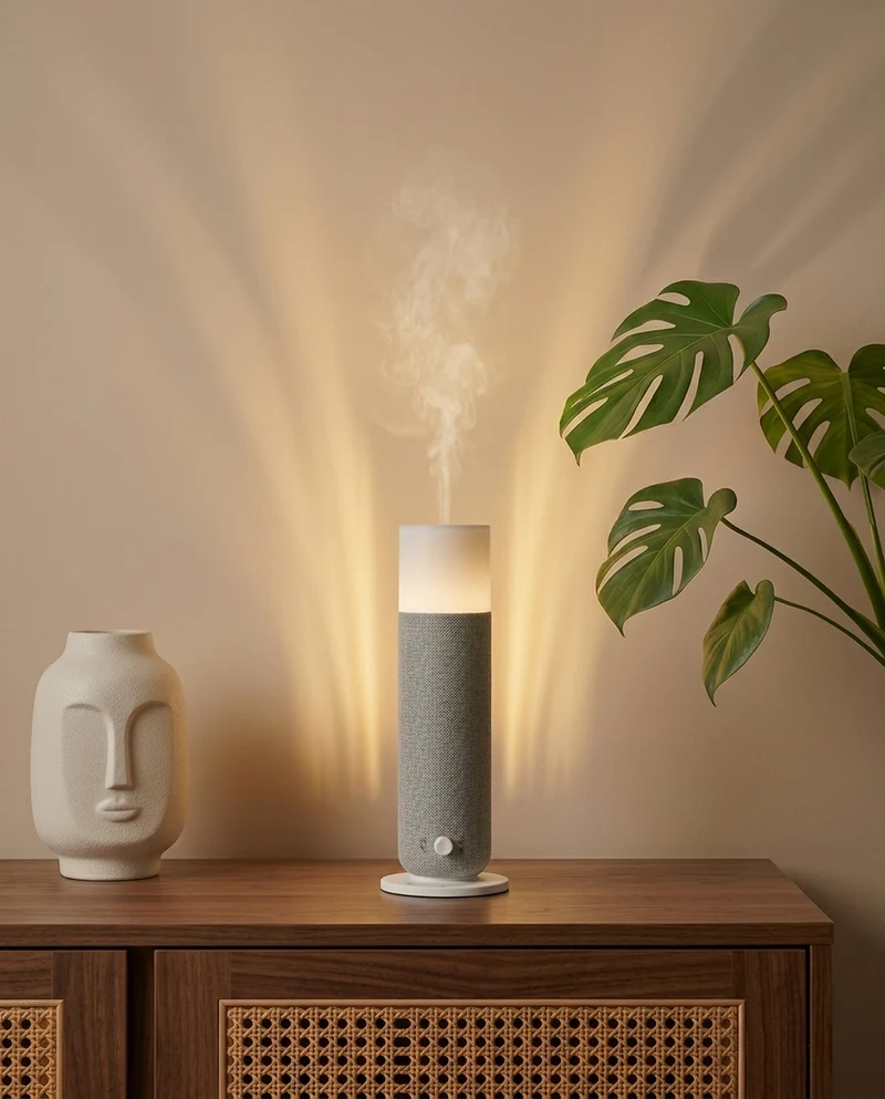 Aroma Diffuser med blødt lys til soveværelse og kontor – stille model