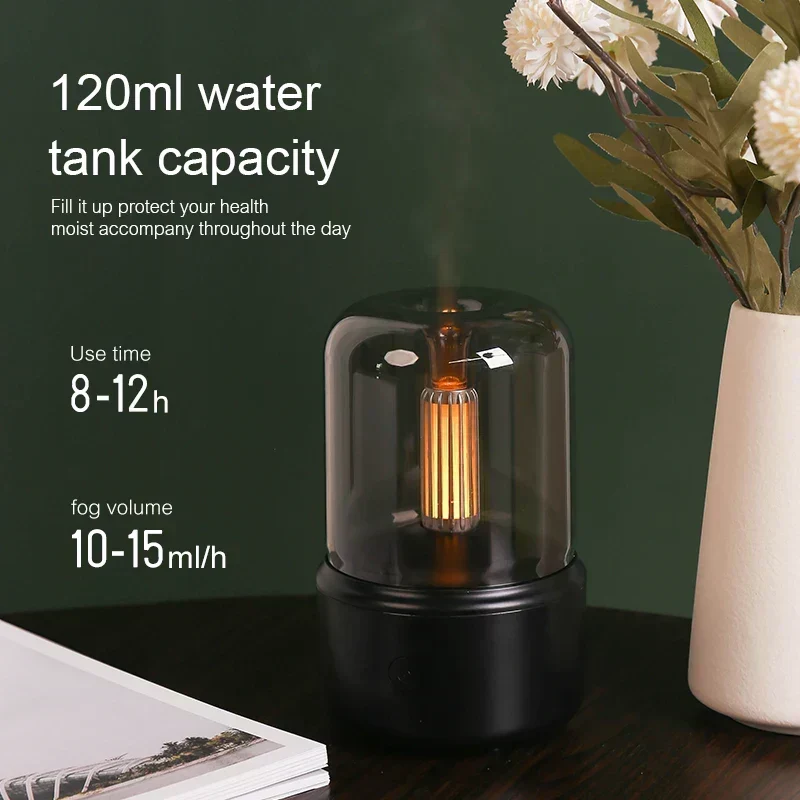 Aroma Diffuser med natlys | USB luftfugter 2-i-1 med 120 ml vandtank og automatisk slukning