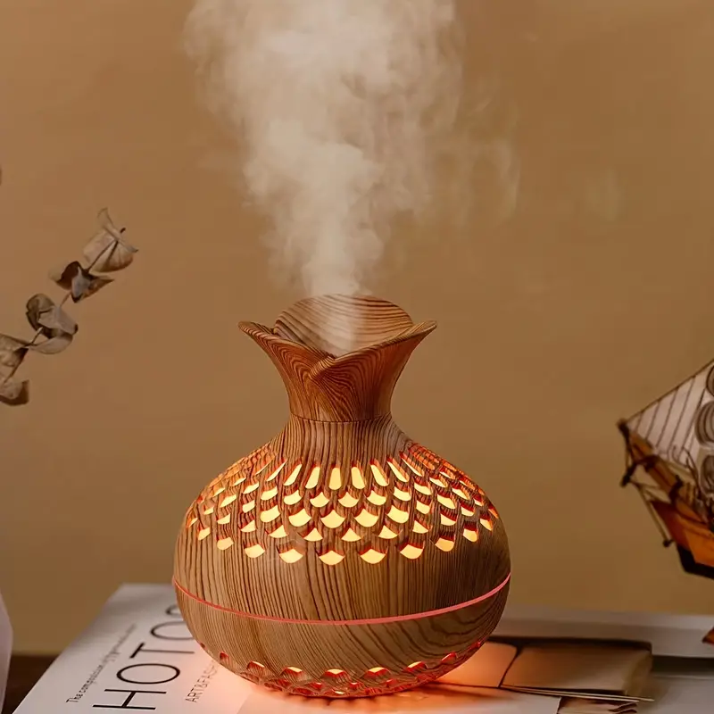 Aroma diffuser med 300 ml tank | USB-drevet, natlys, stille tåge og op til 10 timers drift