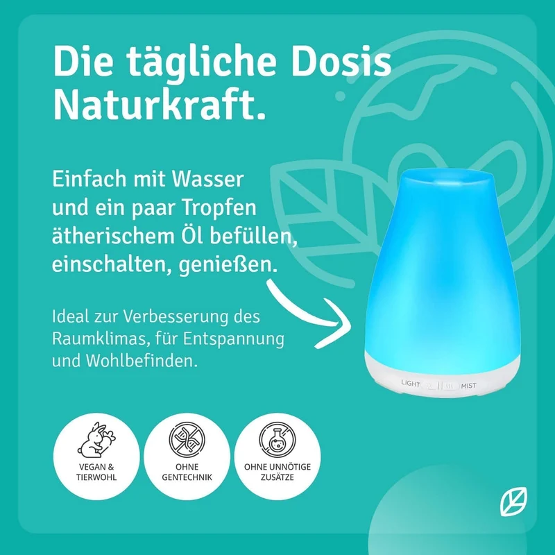 Ultrasonisk Aromadiffusor med LED-Belysning – Kompakt Design