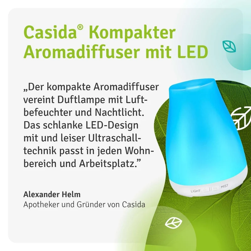 Ultrasonisk Aromadiffusor med LED-Belysning – Kompakt Design