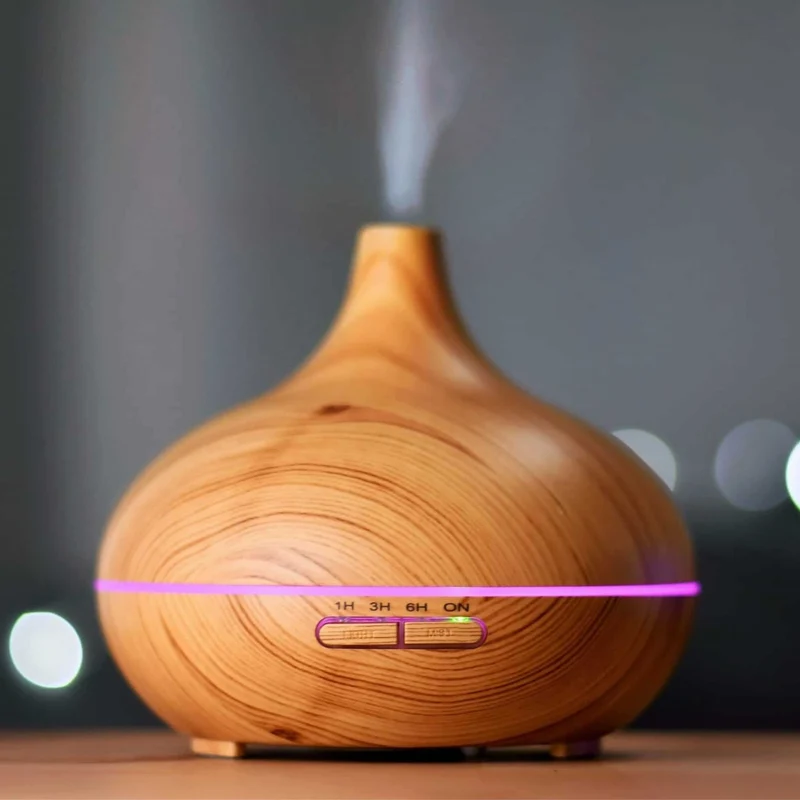 Ultraschall Diffuser i trælook med LED-belysning