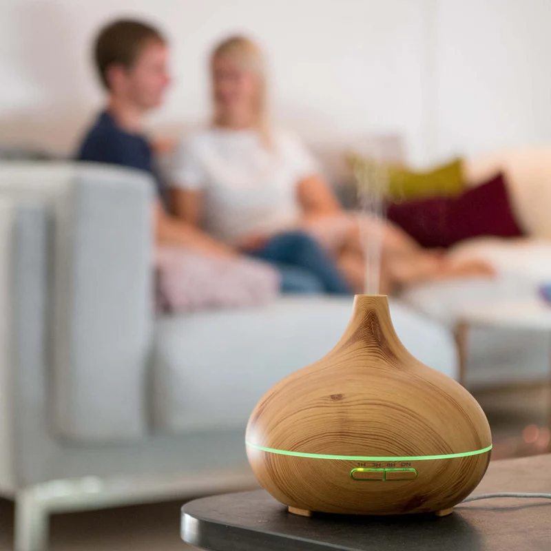 Ultraschall Diffuser i trælook med LED-belysning