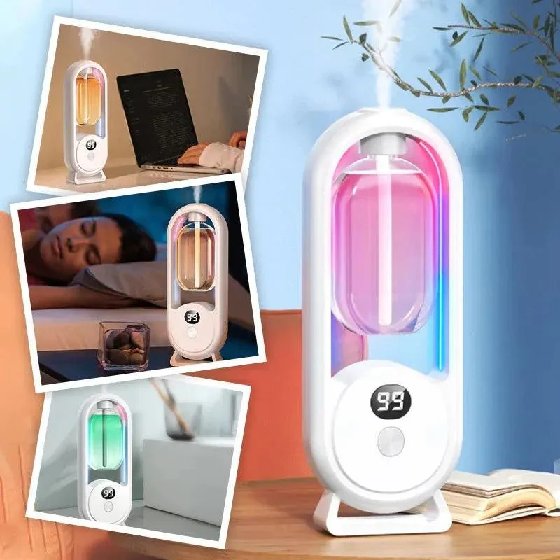 Trådløs aroma diffuser med 5 sprayniveauer, stemningslys og USB-opladning