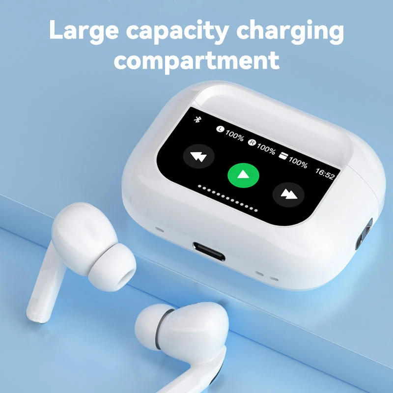 Bluetooth In-Ear Høretelefoner med 2-tommers Touchskærm og 32 timers batteri