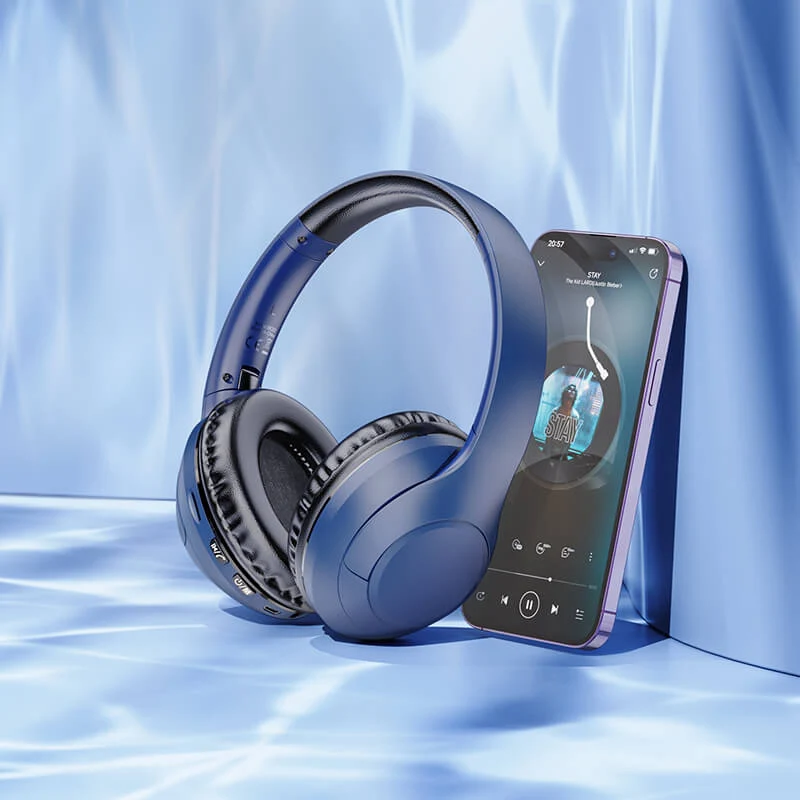 Bluetooth Høretelefoner | Trådløst On-Ear Headset med 5.3, AUX, microSD og 20 timers batteritid