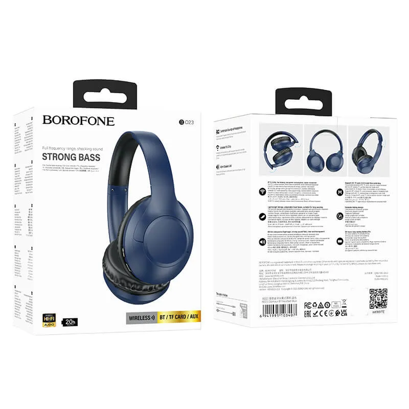 Bluetooth Høretelefoner | Trådløst On-Ear Headset med 5.3, AUX, microSD og 20 timers batteritid