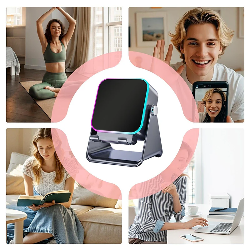 Bluetooth Højttaler | 5-i-1 med Telefonholder, Induktiv Lyd, Bluetooth 5.3, Ambient Lys og 2000-mAh Batteri