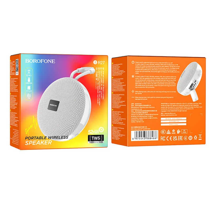 Kompakt Bluetooth-højttaler 3W med 5.0, AUX, microSD og 6 timers batteri