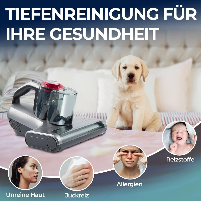 Handstøvsuger 450 Watt med 18.000 Pa, UV-funktion og HEPA-filter