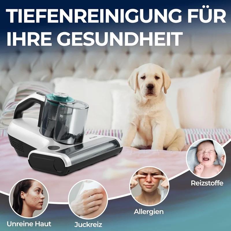 Handstøvsuger 450 Watt med 18.000 Pa, UV-funktion og HEPA-filter