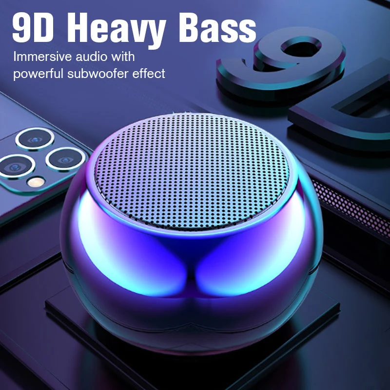 Kompakt Bluetooth-højttaler med 360° HiFi-lyd og 16 timers batteri