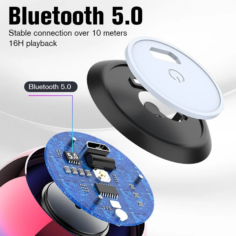 Kompakt Bluetooth-højttaler med 360° HiFi-lyd og 16 timers batteri