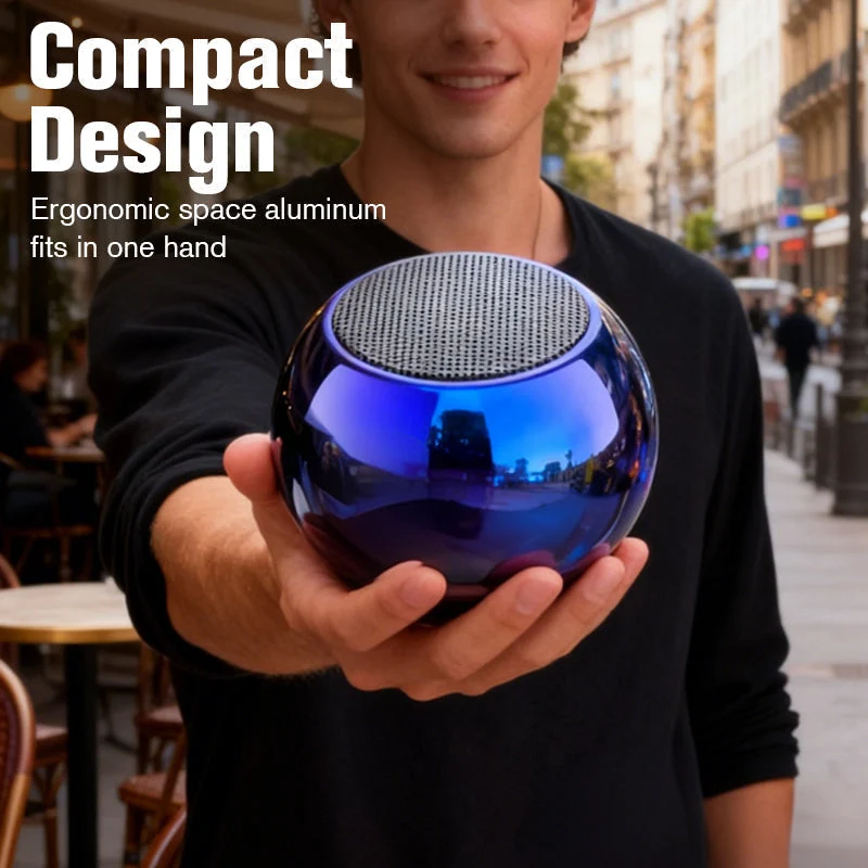 Kompakt Bluetooth-højttaler med 360° HiFi-lyd og 16 timers batteri