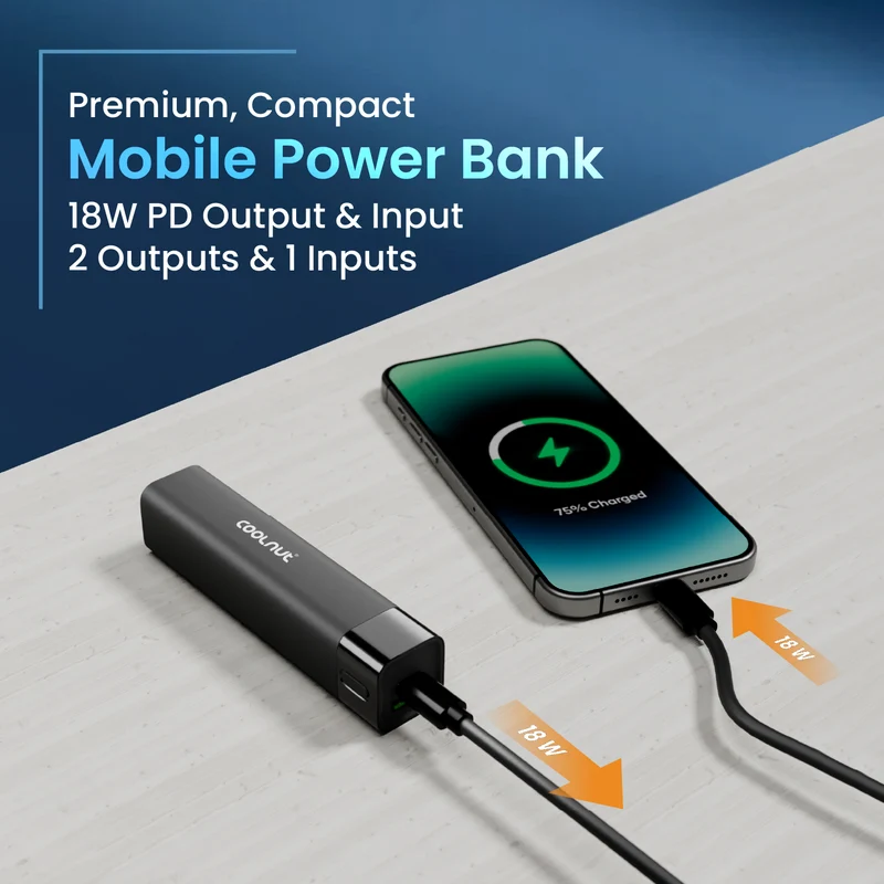 Mini Powerbank 5000 mAh – Hurtigopladnings Powerbank til rejser