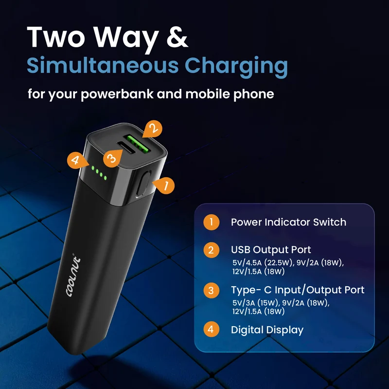 Mini Powerbank 5000 mAh – Hurtigopladnings Powerbank til rejser