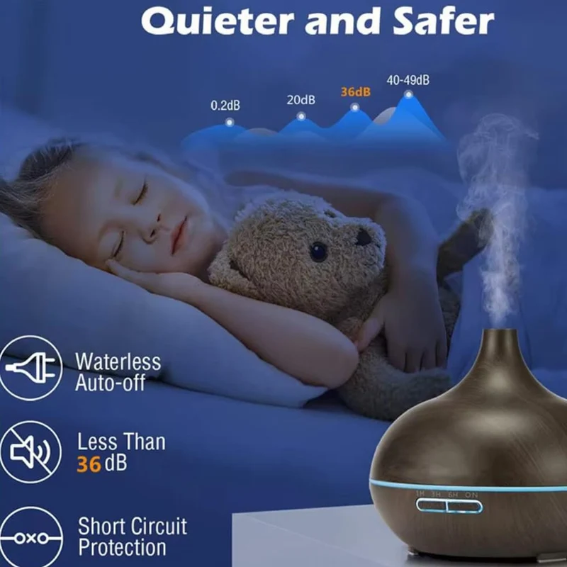 Aroma Diffuser – 500 ml med träutseende