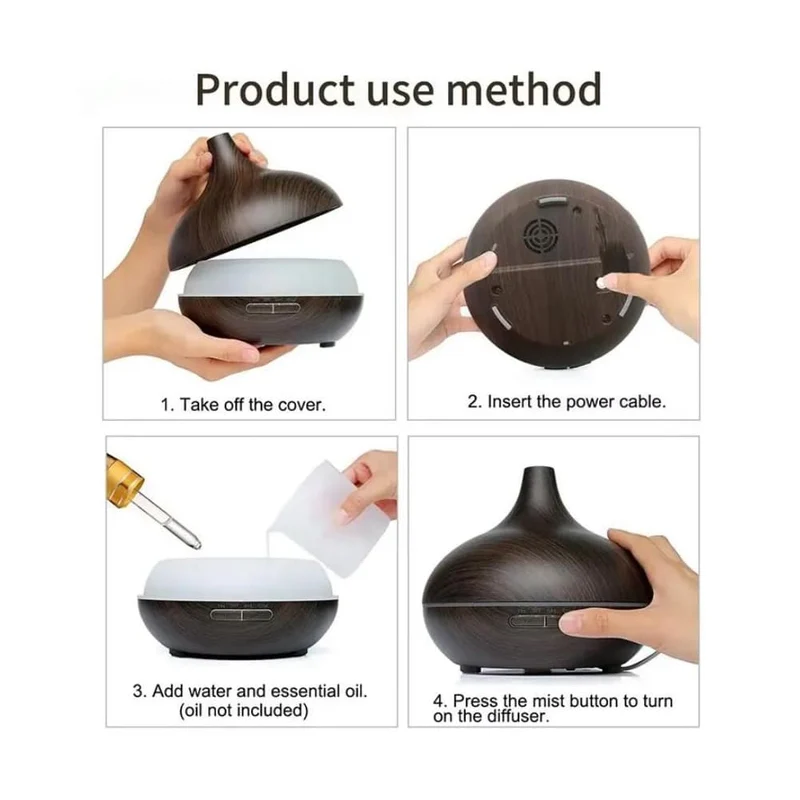 Aroma Diffuser – 500 ml med träutseende