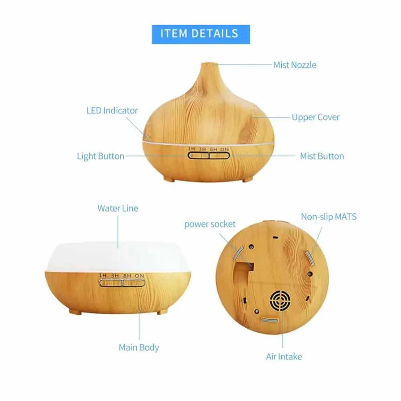 Aroma Diffuser – 500 ml med träutseende