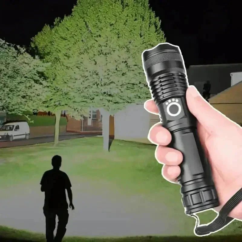 LED Lommelygte med Zoomfunktion | IP65 Vandafvisende | Stærk lyskilde til Udendørs, Camping & Nødsituationer