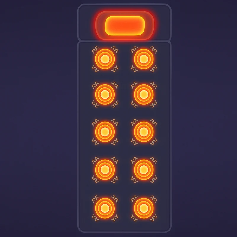 Elektrisk Massagematta (svart) med 10 Zoner - Total avslappning från nacke till fötter