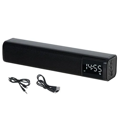 Multifunktionell Bluetooth-soundbar med klocka och alarm