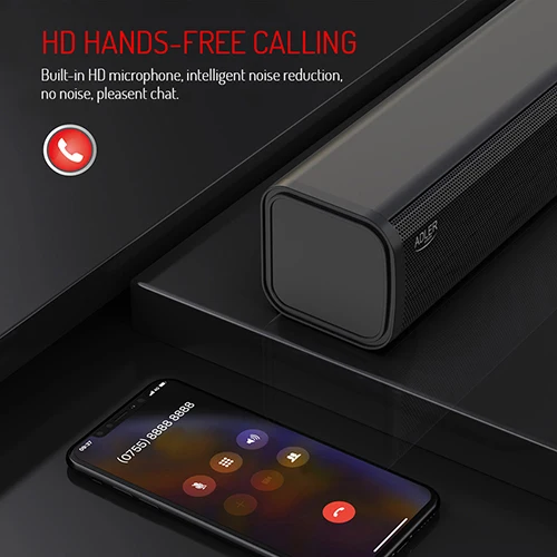 Multifunktionell Bluetooth-soundbar med klocka och alarm