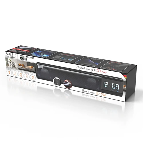 Multifunktionell Bluetooth-soundbar med klocka och alarm