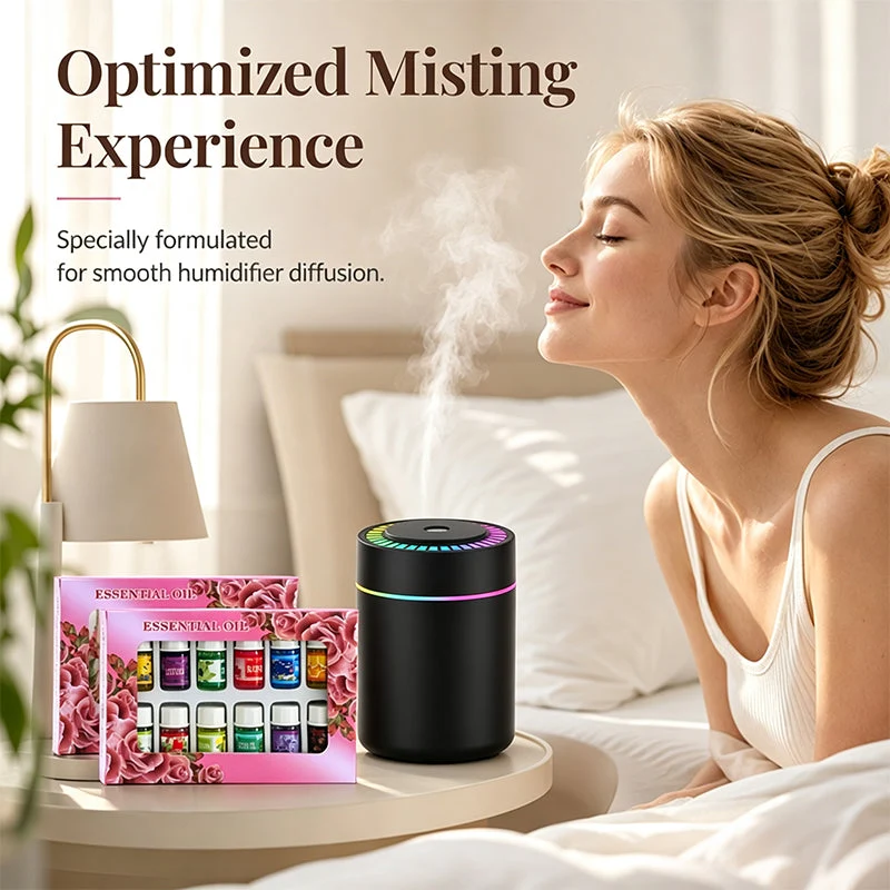 DiffuserSet: 12 Doftset För Hemmet Med Diffuserolja Och Mini Luftfuktare