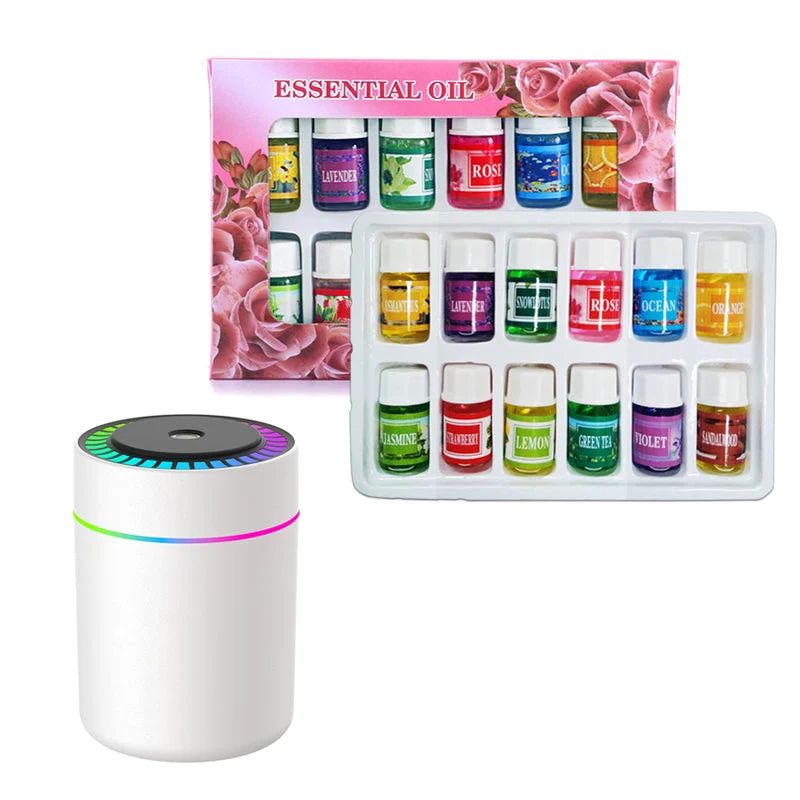 DiffuserSet: 12 Doftset För Hemmet Med Diffuserolja Och Mini Luftfuktare