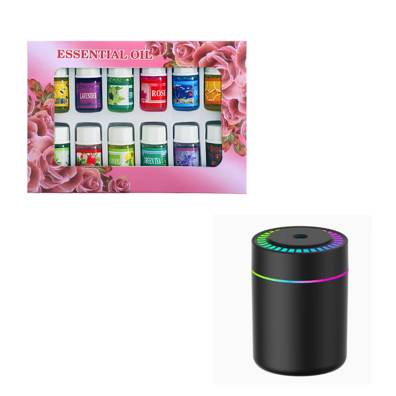 DiffuserSet: 12 Doftset För Hemmet Med Diffuserolja Och Mini Luftfuktare
