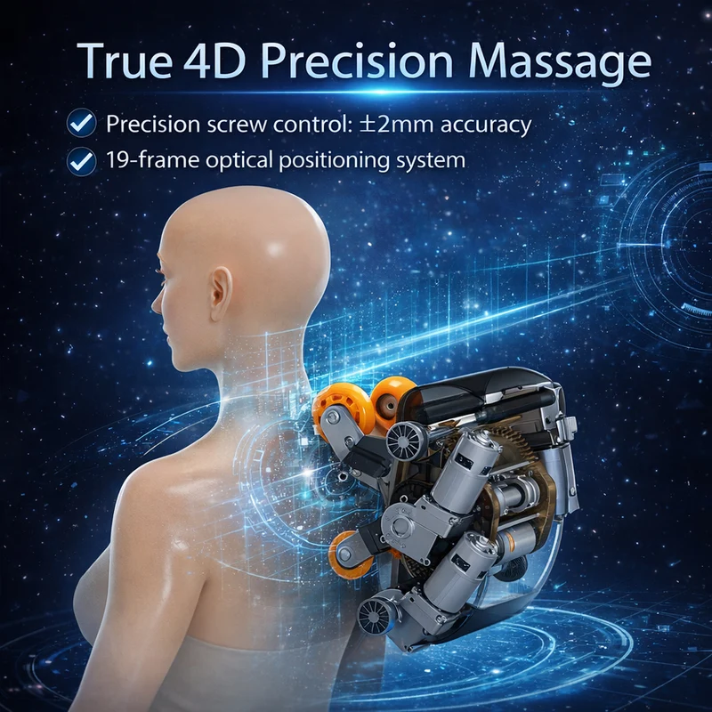 Massagefåtölj med 4D-kroppsscanning, Dual Zone Stretching, 32 airbags, värme i ländrygg/ben och Zero Gravity - Modell 988A