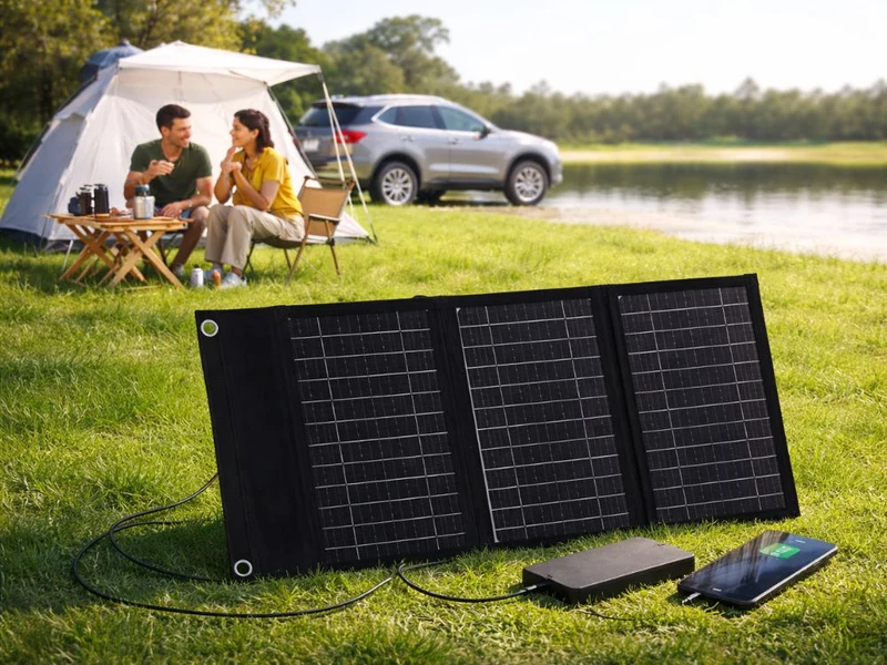 Hopfällbar 20W solpanel med USB