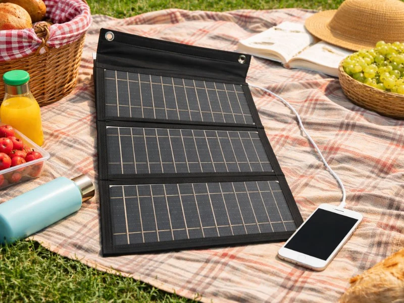 Hopfällbar 20W solpanel med USB