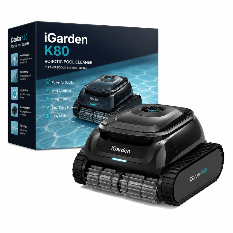iGarden K80 Cordless Robotic Pool Cleaner for Effortless Maintenance