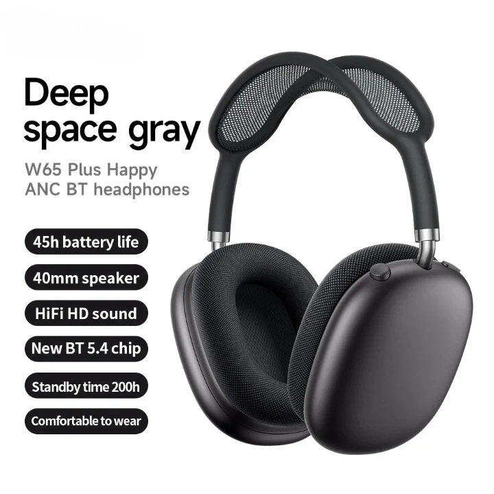 Bluetooth Hovedtelefoner Over-Ear med ANC – 45 timers batteri, 40 mm driver