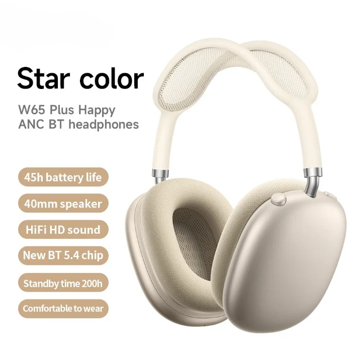 Bluetooth Hovedtelefoner Over-Ear med ANC – 45 timers batteri, 40 mm driver