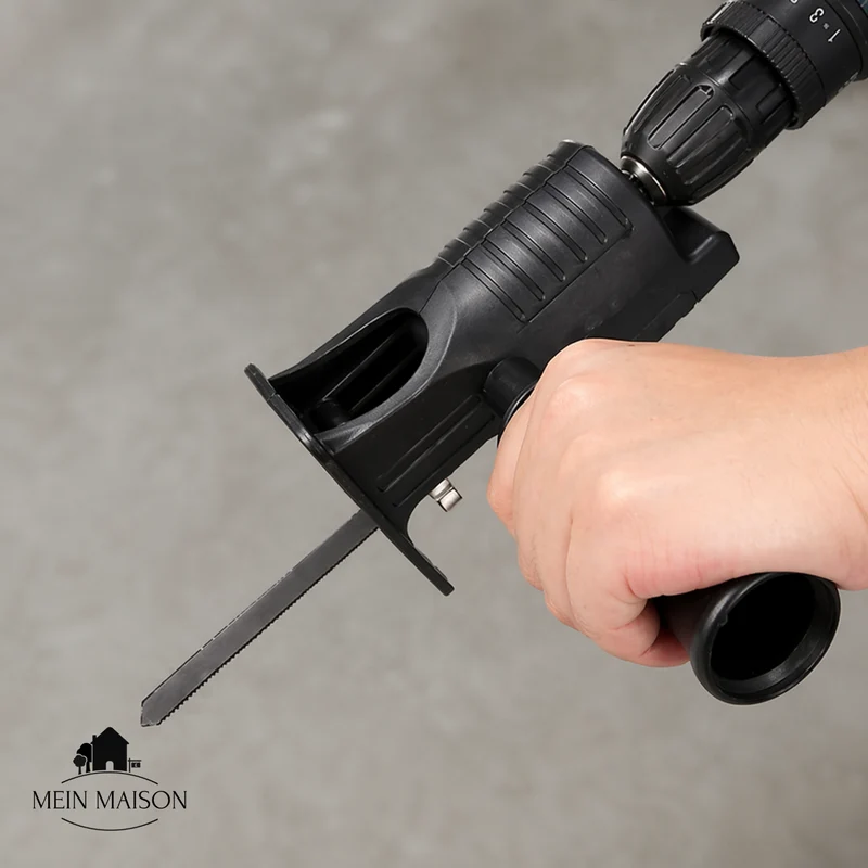 Adapter til bor med håndtag | Skærer i træ & metal | 3 savblade sæt, hurtig montering, præcise snit