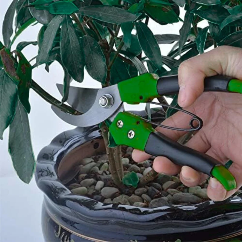 Præcisionshaveklipper i kulstofstål med blødt greb – Non-stick klinge til blomster, buske og grene