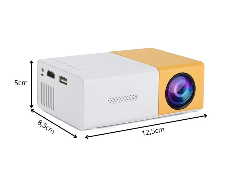 Bärbar miniprojektor YG300 version 2025 – Full HD, HDMI och fjärrkontroll