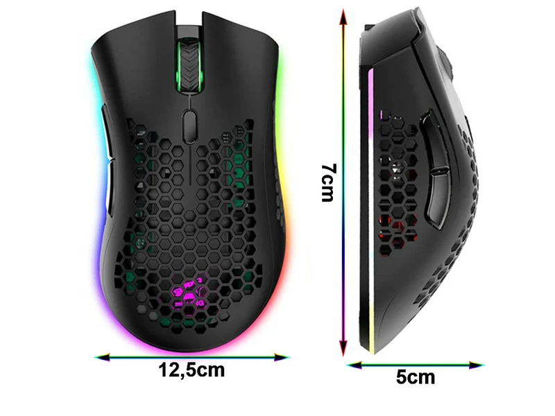2,4 GHz spelmus med RGB-ljus och justerbar DPI