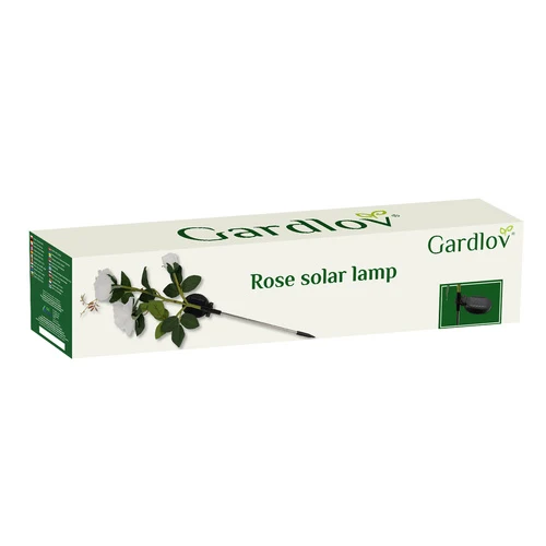 Solcellsdriven LED-trädgårdslampa med ros – 3 konstgjorda blommor med färgskiftande ljus