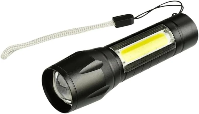 Genopladelig LED lommelygte 150 lumen | USB lommelygte med 3 lysindstillinger | Aluminium til camping og daglig brug