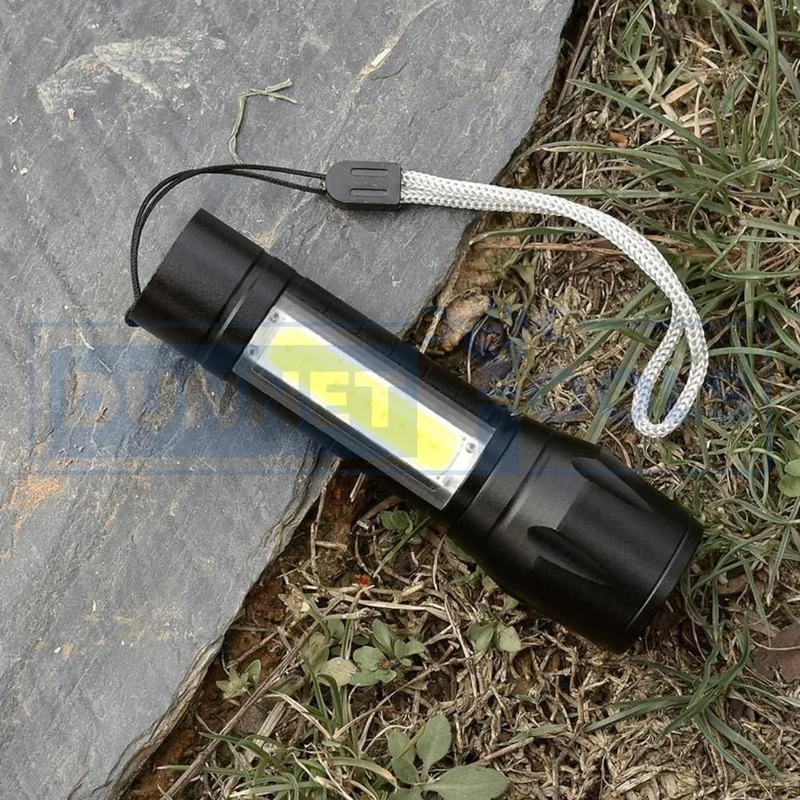 Genopladelig LED lommelygte 150 lumen | USB lommelygte med 3 lysindstillinger | Aluminium til camping og daglig brug
