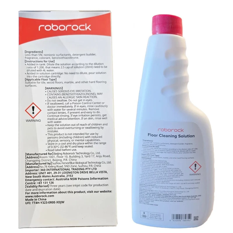 Roborock Floor Cleaner 480ml (Official OMO Replacement)