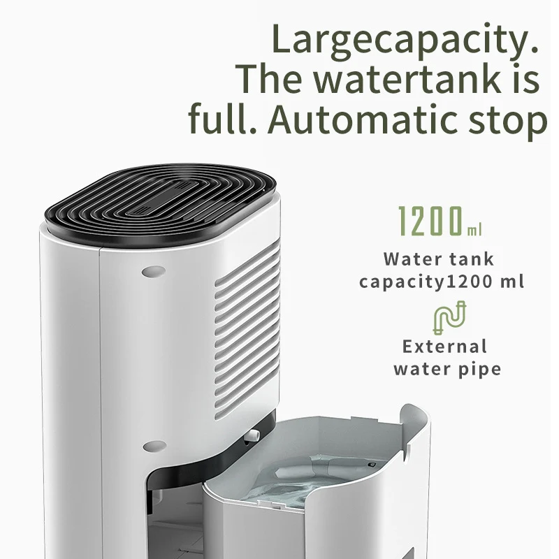 42W avfuktare med fjärrkontroll och nattläge, kompakt – 1,2L tank